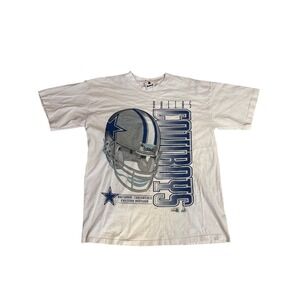 Vintage 1995 Dallas Cowboys Riddell T Shirt Mens Large White NFL Single Stitch
